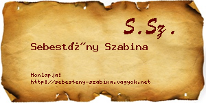 Sebestény Szabina névjegykártya