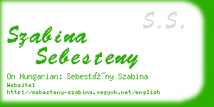 szabina sebesteny business card